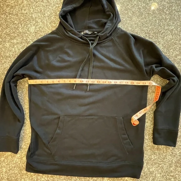 Athleta Incline Hoodie Pullover   size Medium   Black color   front pocket - Picture 3 of 7